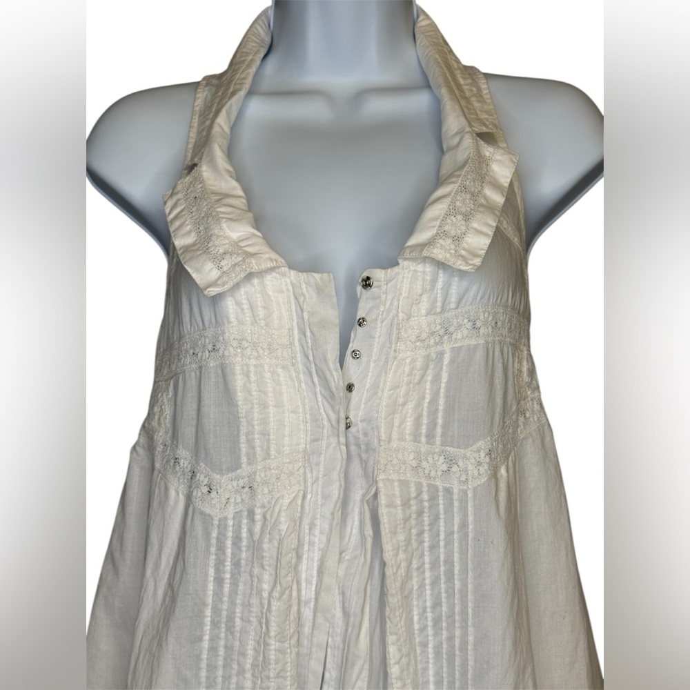 All Saints Spitalfields Pintuck Ruffle Halter Top | Rare | Size 6 - Picture 3 of 5